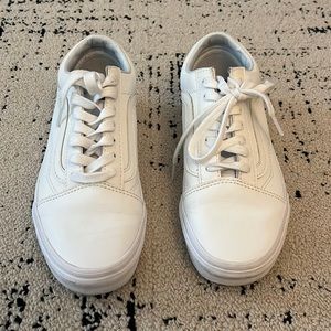 White Leather Vans Sneakers - BARELY WORN